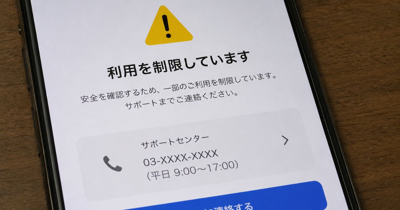スマホの利用制限の表示イメージ